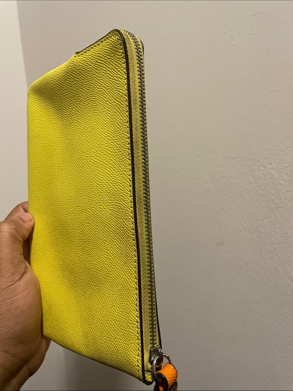 Coach Yellow Saffiano Leather Wristlet Pouch - Picture 7 of 11